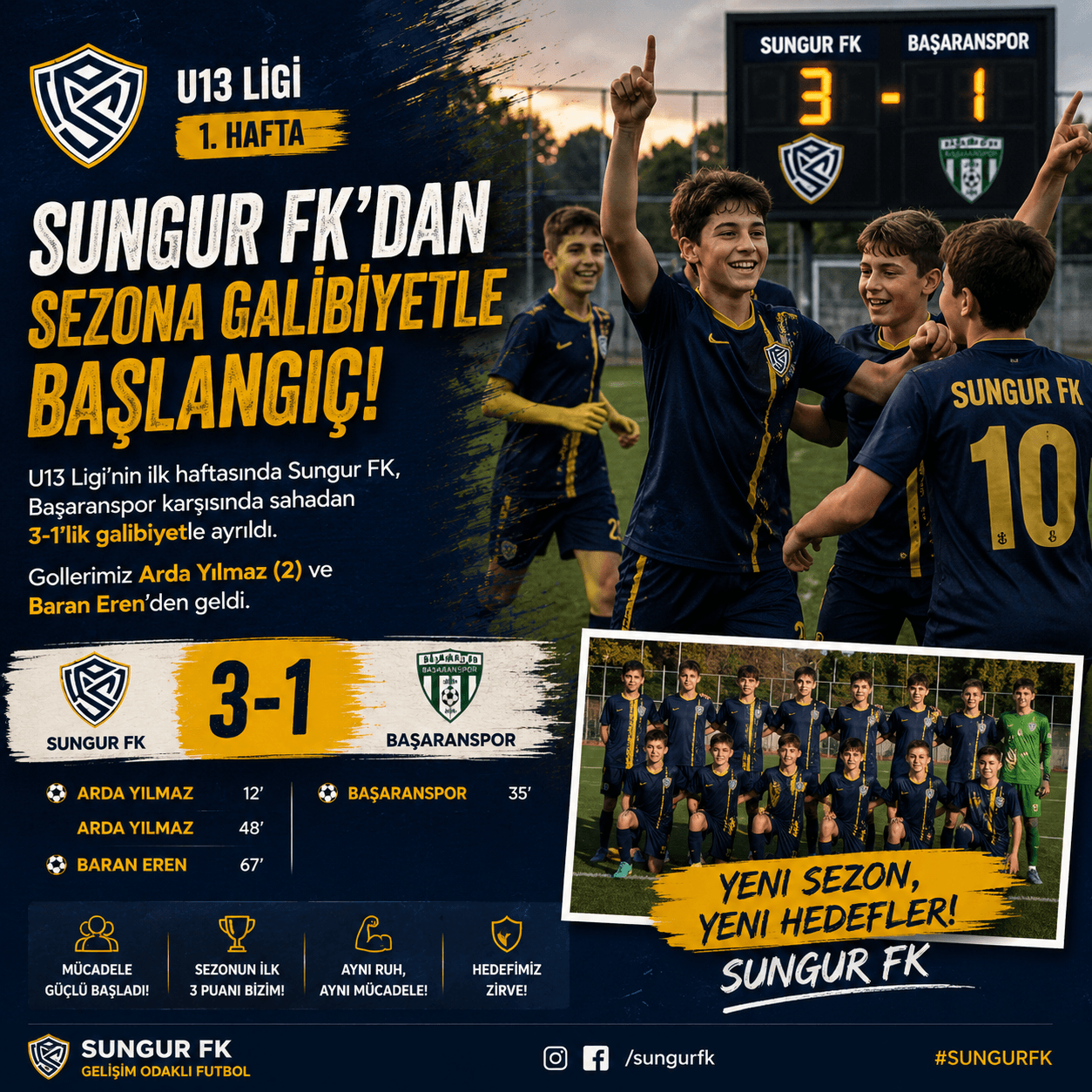 Sungur FK’dan Sezona Galibiyetle Başlangıç