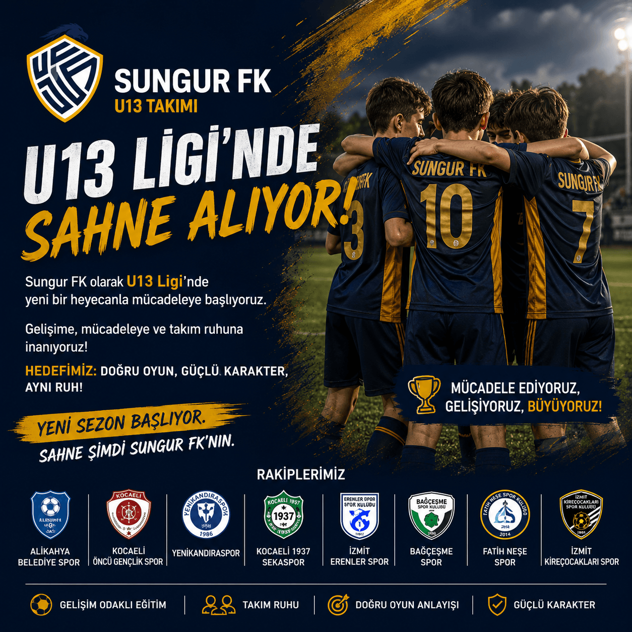 Sungur FK, U13 Ligi’nde Sahne Alıyor